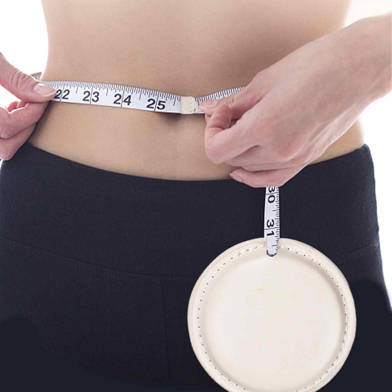 Dvojitá mini zaťahovacia mäkká páska s koženým puzdrom, flexibilné meracie pravítko na látku, veľkosť vrecka v páse