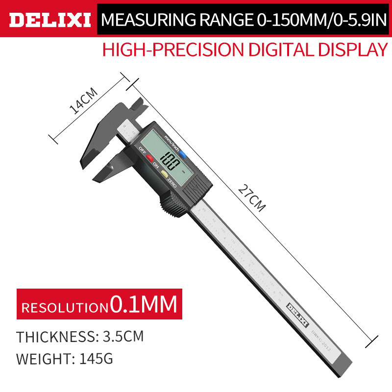 Șubler digital DELIXI 150mm 0.1mm 6 inch Instrument de măsurare șubler electronic Vernier Micrometru șubler Riglă digitală