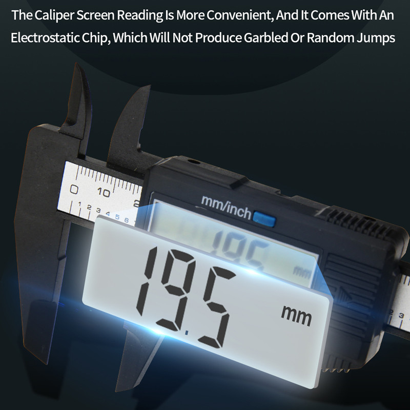 Șubler digital din plastic Fibră de carbon Șublere Vernier electronice metrice Instrumente de prelucrare a lemnului Instrumente de măsurare micrometru