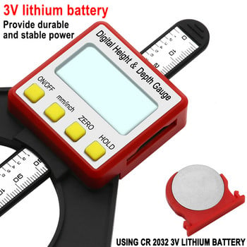 Цифров измервател на височина Настолен трион 80 mm Дълбокомер с три мерни единици Заключващ винт за дървообработване