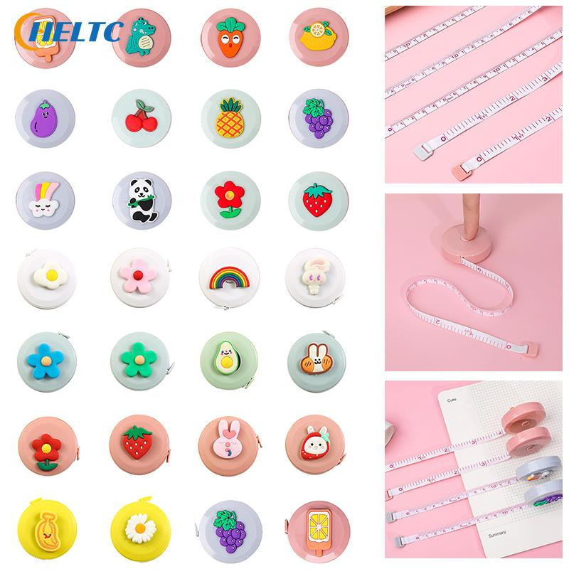 1,5 m prenosné zaťahovacie pravítko s mini zvieratami, ovocím a zeleninou, vzorom, detskou výškou, centimetrom a palcom na meranie tela