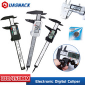 100/150 mm-es elektronikus digitális tolómérő 6 hüvelykes szénszálas nóniusz tolómérő mikrométer mérőeszközök vonalzó elemmel