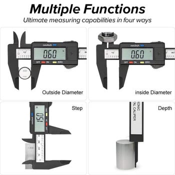 150mm 100mm Ψηφιακή δαγκάνα Vernier Accurate Caliper Carbon Electronic calipers Όργανο μέτρησης, Χρήση κουμπιού μπαταρίας