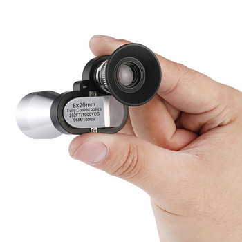 8x20 HD Mini Pocket Zoom Μονόφθαλμο Τηλεσκόπιο Διπλής Χρήσης Φορητό Υπαίθριο Τηλεσκόπιο Αδιάβροχο για Ταξιδεύοντας Κυνήγι