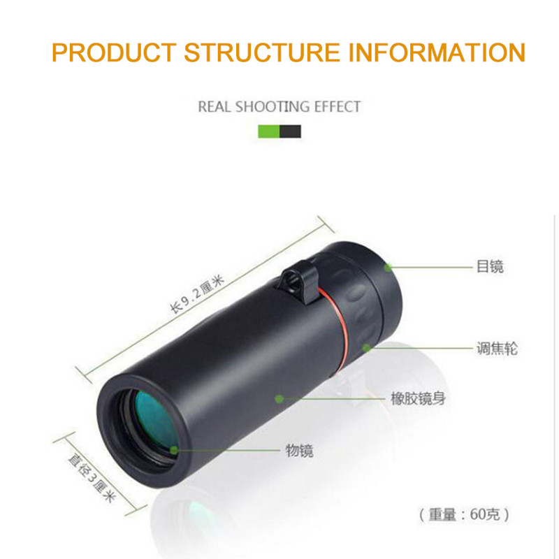60*21 monokulárny ďalekohľad s vysokým rozlíšením, kompaktný a jemný vreckový ďalekohľad na pozorovanie vtákov, operné poľné okuliare a poľovnícke vyhliadky.
