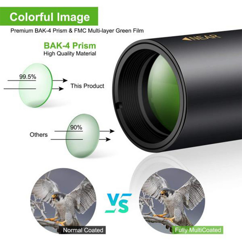 Jaudīgs monokulārais tālsatiksmes kempinga teleskops mobilo telefonu medību binokļiem diapazona brillēm 10-30040 pārnēsājams HD monoklis