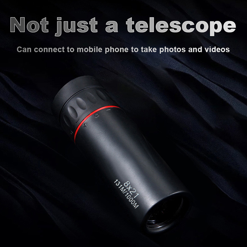 Mini telescop monocular 8X21 30X25 High Times Telescop monocular portabil lunetă oculară cu clemă de suport pentru telefon pentru vânătoare