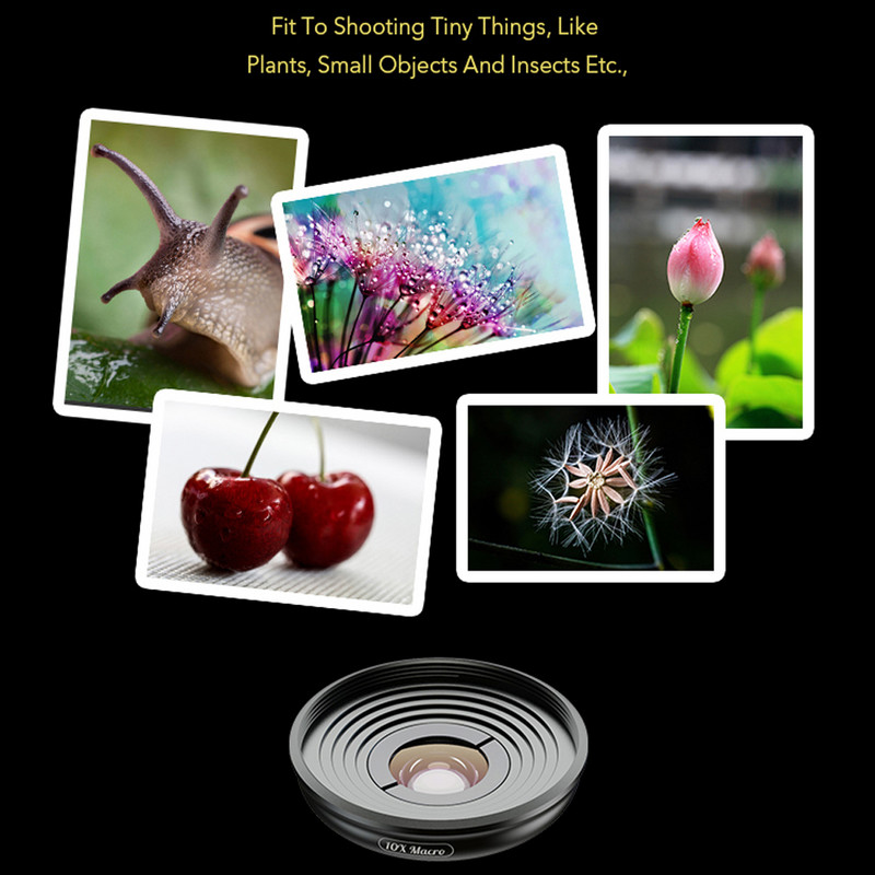 APEXEL 10X Macro Telefon Lentila aparat de fotografiat Obiectiv universal din sticla optica pentru Android iPhone 13 Piexl One Plus Xiaomi Huawei Samsung