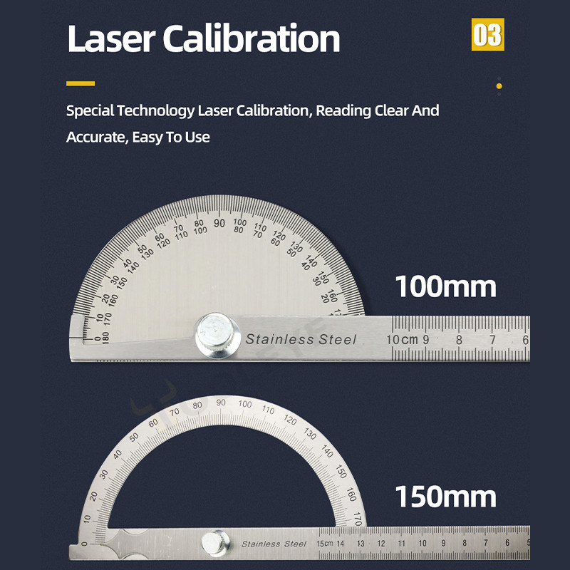 Raportor de 180 de grade Găsitor de unghi metalic Riglă de unghi Instrumente pentru prelucrarea lemnului Riglă de măsurare Contor de unghi Goniometru din oțel inoxidabil