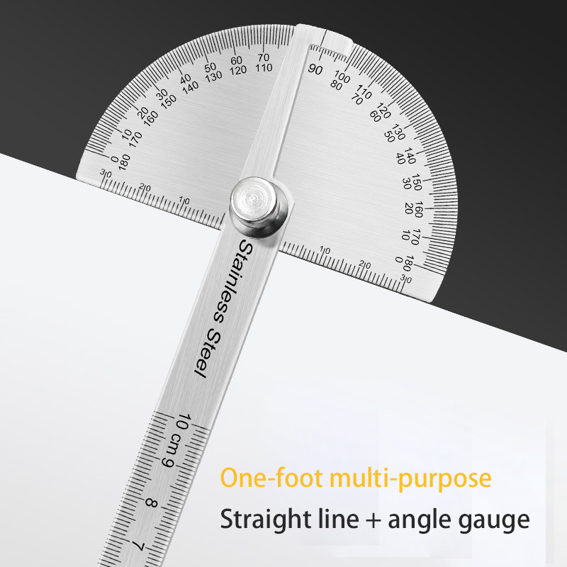 180 laipsnių kampo matuoklis metalinis kampo ieškiklis Goniometro kampo liniuotė nerūdijančio plieno medienos apdirbimo įrankiai sukamoji matavimo liniuotė 100/150