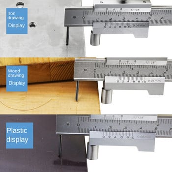 0-200mm Δαγκάνα σήμανσης Vernier with Carbide Needle Scriber Παράλληλη σήμανση Χάρακας μέτρησης Εργαλείο μέτρησης Εργαλεία ξυλουργικής