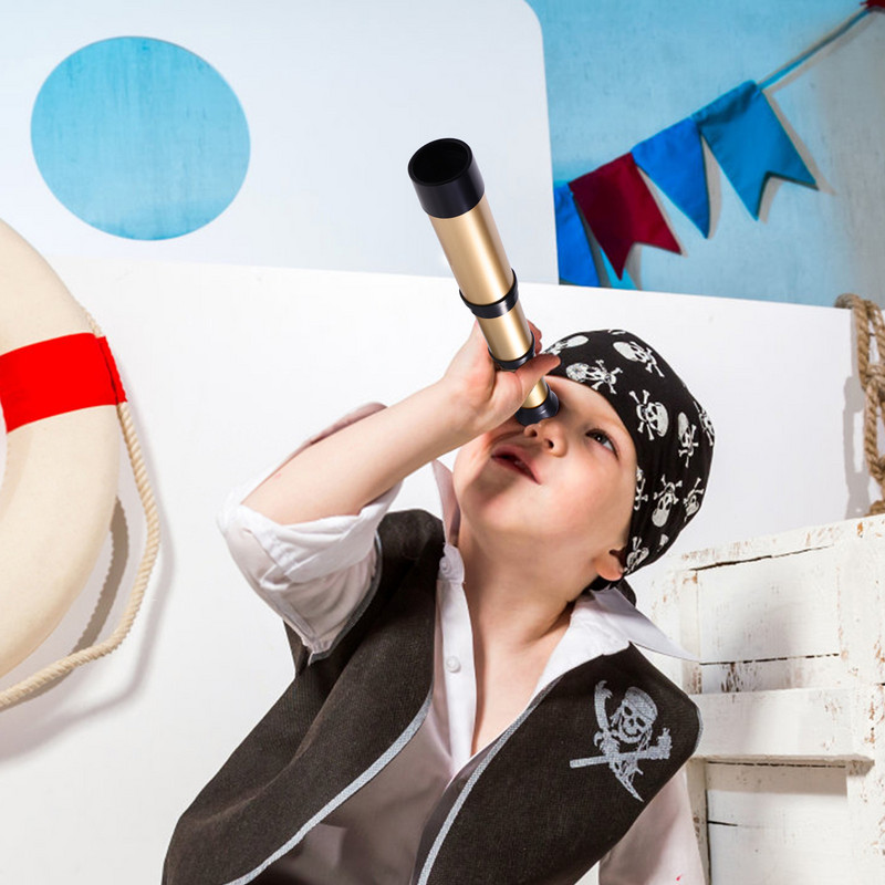 2 tk Spyglass käeshoitav mänguasi Piraat Lastele Õppemänguasjad Mõõgad kosmoseprillid Sissetõmmatavad teleskoobid