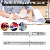 Nerūsējošā tērauda lineāls ar klipu 6 collu/15 cm kabatas mērīšanas instrumenti dziļuma mērītājs, bīdāms, precīzs lineāls