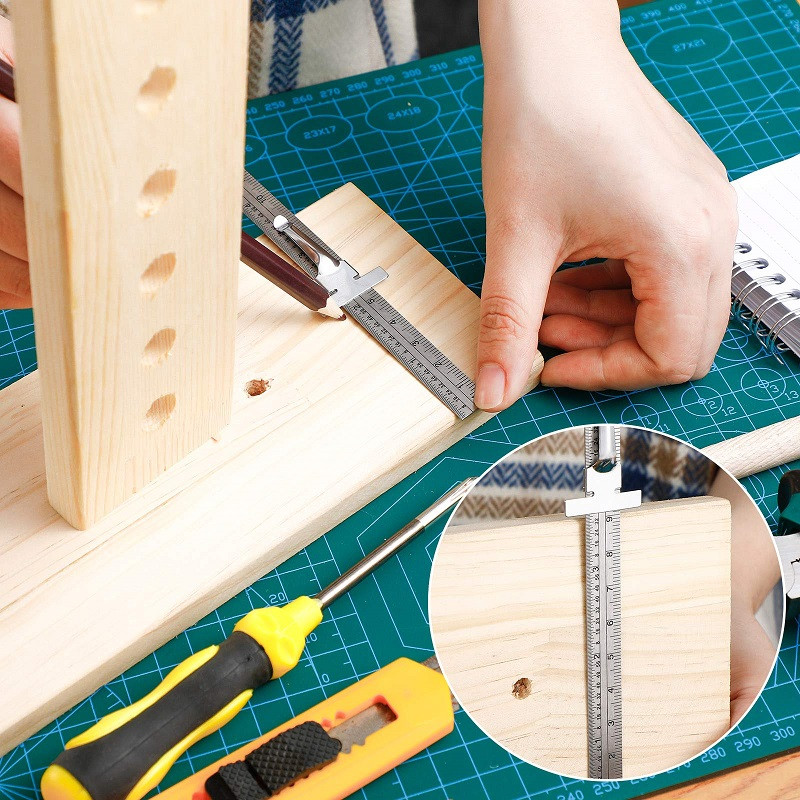 Nerūsējošā tērauda lineāls ar klipu 6 collu/15 cm kabatas mērīšanas instrumenti dziļuma mērītājs, bīdāms, precīzs lineāls