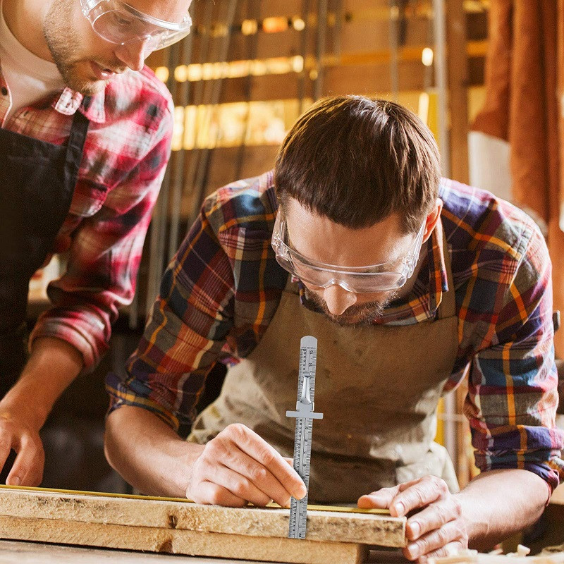 Nerūsējošā tērauda lineāls ar klipu 6 collu/15 cm kabatas mērīšanas instrumenti dziļuma mērītājs, bīdāms, precīzs lineāls