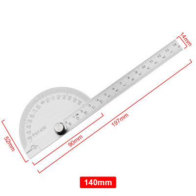180 laipsnių kampo matuoklis metalinis kampo ieškiklis goniometras nerūdijančio plieno matuoklis, reguliuojamas matavimo liniuotės kampas, medžio apdirbimo įrankių rinkinys