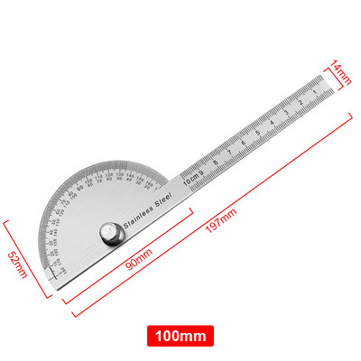 180 laipsnių kampo matuoklis metalinis kampo ieškiklis goniometras nerūdijančio plieno matuoklis, reguliuojamas matavimo liniuotės kampas, medžio apdirbimo įrankių rinkinys