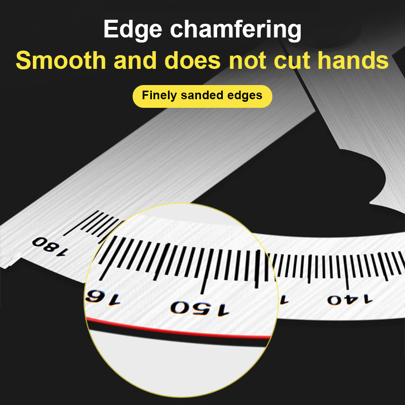 180 laipsnių kampo matuoklis metalinis kampo ieškiklis goniometras nerūdijančio plieno matuoklis, reguliuojamas matavimo liniuotės kampas, medžio apdirbimo įrankių rinkinys