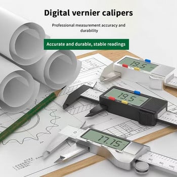 150 mm 100 mm 6-инчов електронен цифров дебеломер от въглеродни влакна Верниер дебеломер Микрометър Цифров линийка Измервателен инструмент