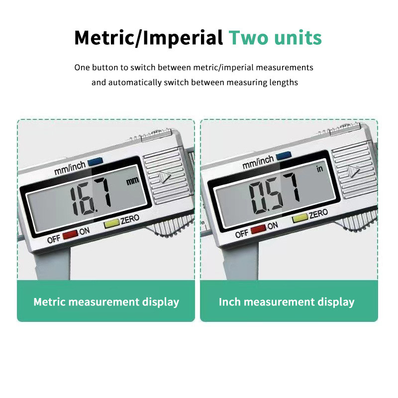 Ηλεκτρονικό ψηφιακό διαβήτη 6 ιντσών 150 mm 100 mm 6 ιντσών, ανθρακονήματα, μετρητή διαμέτρημα δαγκάνα Vernier, ψηφιακό εργαλείο μέτρησης χάρακα