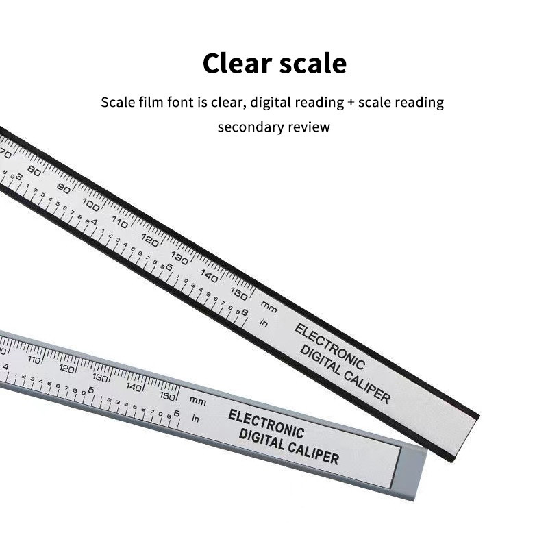 Ηλεκτρονικό ψηφιακό διαβήτη 6 ιντσών 150 mm 100 mm 6 ιντσών, ανθρακονήματα, μετρητή διαμέτρημα δαγκάνα Vernier, ψηφιακό εργαλείο μέτρησης χάρακα