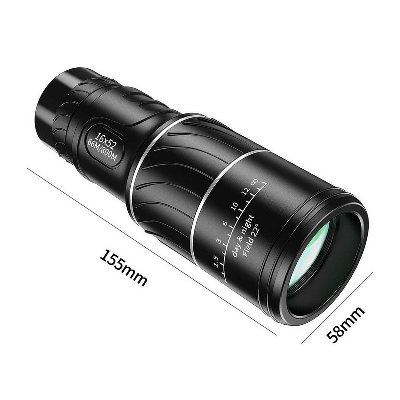 16 X52 HD Monokuláris Mini Hordozható Távcső Vízálló Távcső Optikai Vadászathoz Utazáshoz Kemping Túrafelszerelés Gyerekajándék