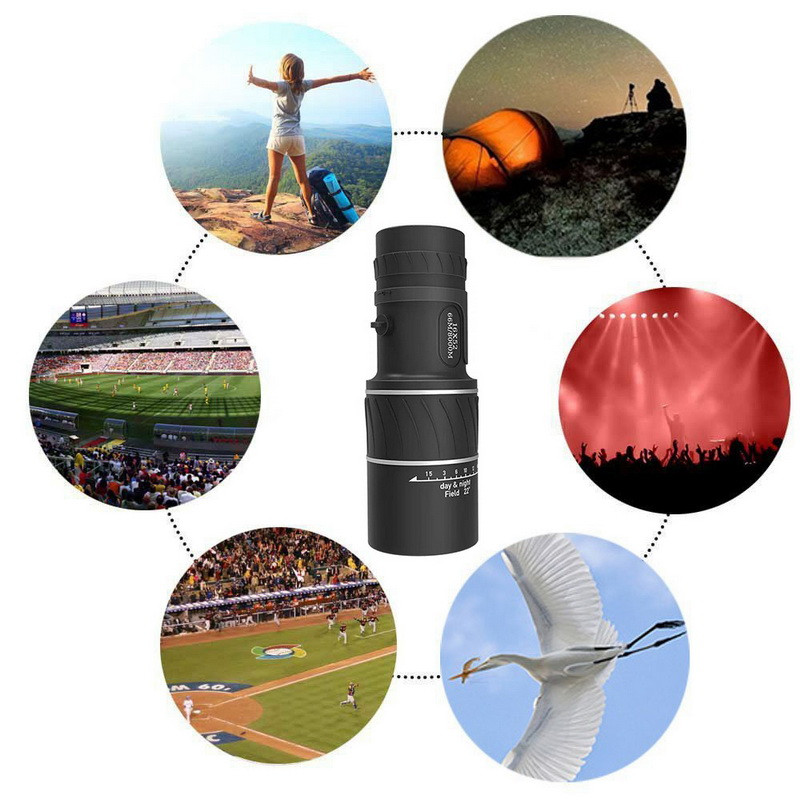 16 X52 HD Monokuláris Mini Hordozható Távcső Vízálló Távcső Optikai Vadászathoz Utazáshoz Kemping Túrafelszerelés Gyerekajándék