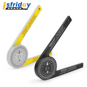 Įstrižinio pjūklo transporterio medžio apdirbimo skalės kampo įrankio liniuotė su pieštuku įstrižainės matuoklio protractor inklinometro matavimo įrankiu