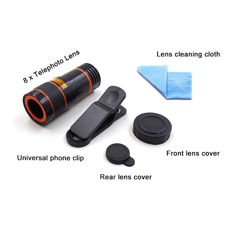 Objektív pre mobilný telefón s teleskopickým monokulárnym objektívom pre mobilný iPhone s nastaviteľným zoomom Univerzálny objektív pre fotoaparát smartfónu