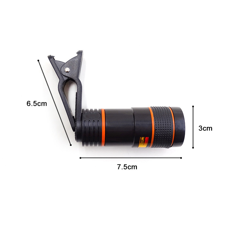 Objektív pre mobilný telefón s teleskopickým monokulárnym objektívom pre mobilný iPhone s nastaviteľným zoomom Univerzálny objektív pre fotoaparát smartfónu