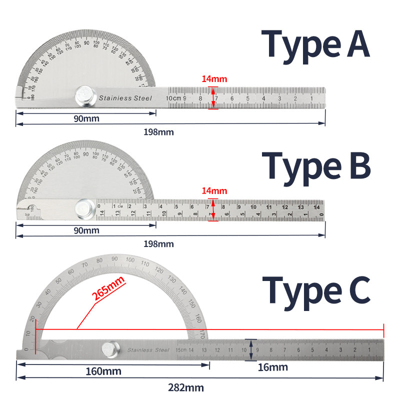 Goniometru Protractor din oțel inoxidabil Riglă de metal Riglă de măsurare cu mai multe unghiuri Instrument de tâmplărie Contor de unghi Găsitor de unghi Goniometru