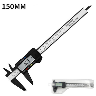 Instrument de măsurare a șubler digital electronic de 150 mm Cadran din fibră de carbon Caliper Vernier Instrument de măsurare Micrometru Riglă digitală