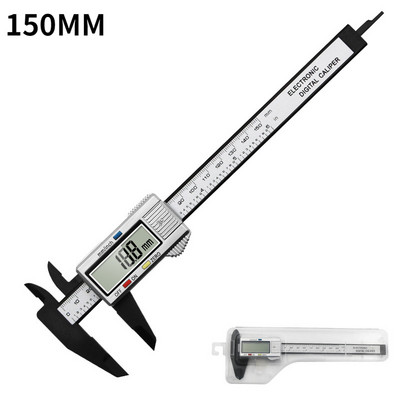 Instrument de măsurare a șubler digital electronic de 150 mm Cadran din fibră de carbon Caliper Vernier Instrument de măsurare Micrometru Riglă digitală