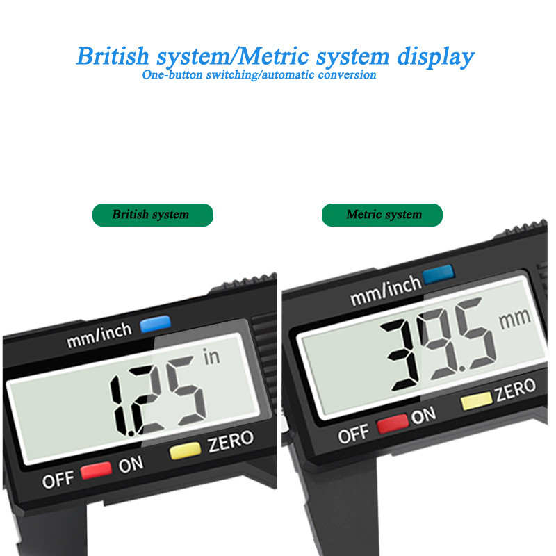 Instrument de măsurare a șubler digital electronic de 150 mm Cadran din fibră de carbon Caliper Vernier Instrument de măsurare Micrometru Riglă digitală