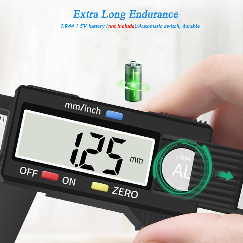 Instrument de măsurare a șubler digital electronic de 150 mm Cadran din fibră de carbon Caliper Vernier Instrument de măsurare Micrometru Riglă digitală