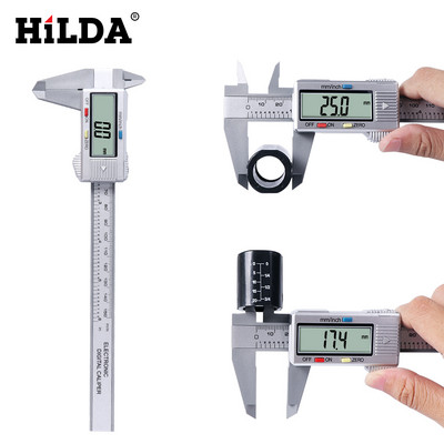 HILDA nóniuszos tolómérő digitális 150 mm-es elektronikus digitális tolómérő 6 hüvelykes LCD mikrométeres mérőeszköz