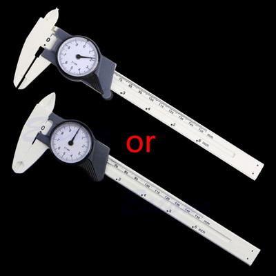 Naujas 150 mm 6 colių ciferblato suportas, plastikinis Vernier suportas, 4 krypčių matuoklis, 0,1 mm mikrometras