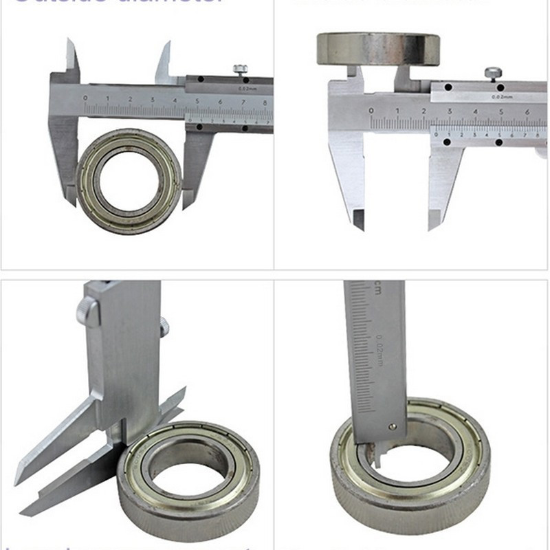 0-150mm/200mm/300mm fém féknyereg Magas széntartalmú acél nóniuszos féknyergek Mikrométer Vonalzó Mélységmérő eszköz Mérőműszer