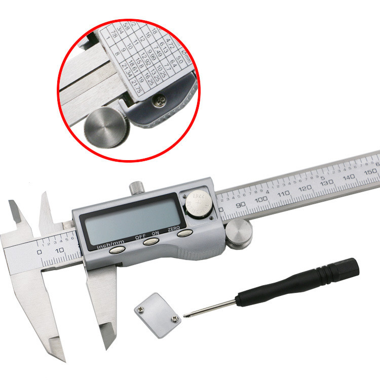 0-150mm/6" carcasă metalică etrier digital VERNIER etrier digital din oțel inoxidabil fibră de carbon MICROmetru digital GAUGE