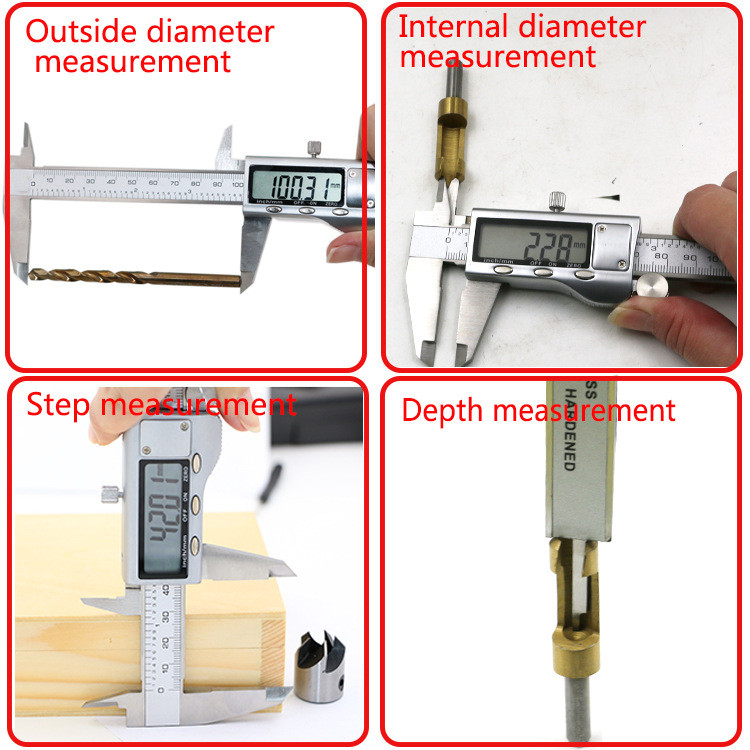 0-150mm/6" carcasă metalică etrier digital VERNIER etrier digital din oțel inoxidabil fibră de carbon MICROmetru digital GAUGE