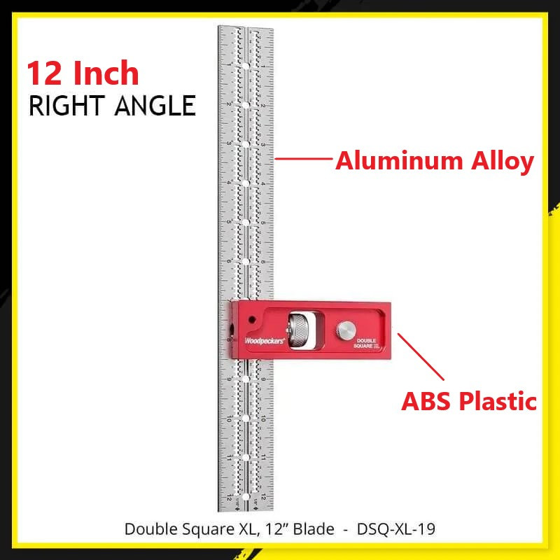 15/45cm multifuncțional din aliaj de aluminiu Încearcă unghi pătrat marcaj drept riglă pentru tâmplar dulgher prelucrarea lemnului glisare reglabilă