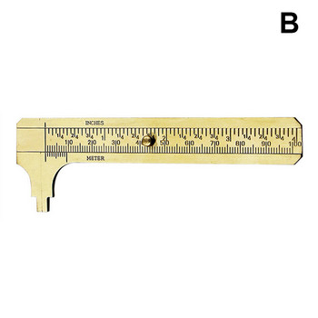 Мини месингова скала 80/100 мм Плъзгащ се габарит Нониус Шублер Линийка Джобен инструмент за измерване MAZI888