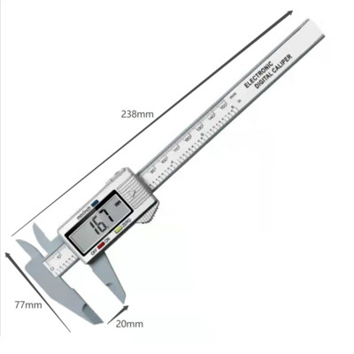 150 mm-es elektronikus digitális tolómérő, szénszálas, nóniuszos tolómérő mikrométeres mérőeszköz digitális vonalzó 0,1 mm
