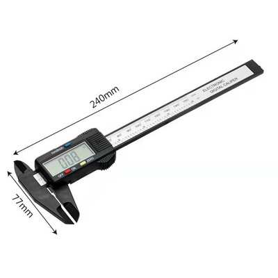 150 mm-es elektronikus digitális tolómérő, szénszálas, nóniuszos tolómérő mikrométeres mérőeszköz digitális vonalzó 0,1 mm