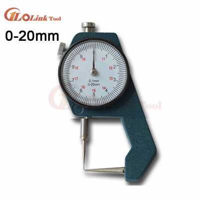 Storio ciferblato matuoklis 0–20 mm Odos storio metalo testeris, odinis įrankis „Craft“ 0–10 mm matuoklis