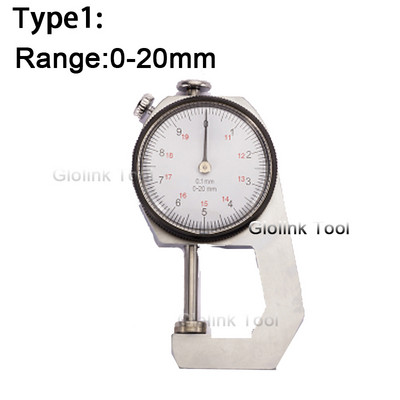 Storio ciferblato matuoklis 0–20 mm Odos storio metalo testeris, odinis įrankis „Craft“ 0–10 mm matuoklis