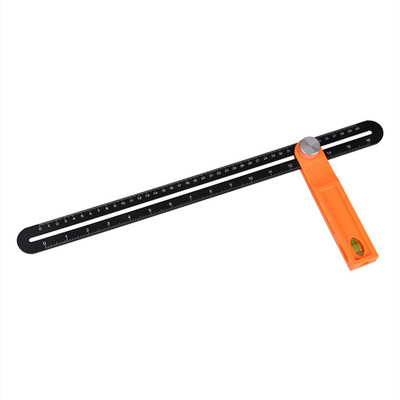 Uhlové pravítka, mierky, trojuholník, posuvné T-skosené pravítko s bublinovou rukoväťou, vodováha, meracie nástroje, tesársky značkovač, uhlomer