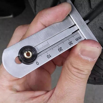 Уред за измерване на дълбочина на жлеб с нониус на шарката на гумата 30 mm 50 mm 60 mm Инструмент за измерване на модела на гумата Безопасна линийка