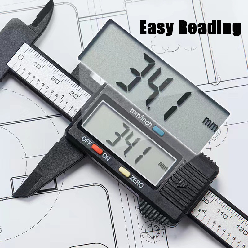 DONUMEH 150 mm posuvné meradlo, elektronické digitálne posuvné meradlo s uhlíkovými vláknami, mikrometer, merací nástroj, digitálne pravítko