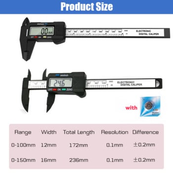 Ηλεκτρονικό ψηφιακό δαγκάνα 100/150 mm Μικρόμετρο ψηφιακό χάρακα 6 ιντσών δαγκάνα Vernier Εργαλεία μέτρησης Όργανο Vernier δαγκάνες